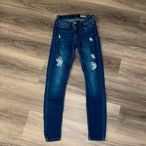 Ripped Ankle Jegging Jeans